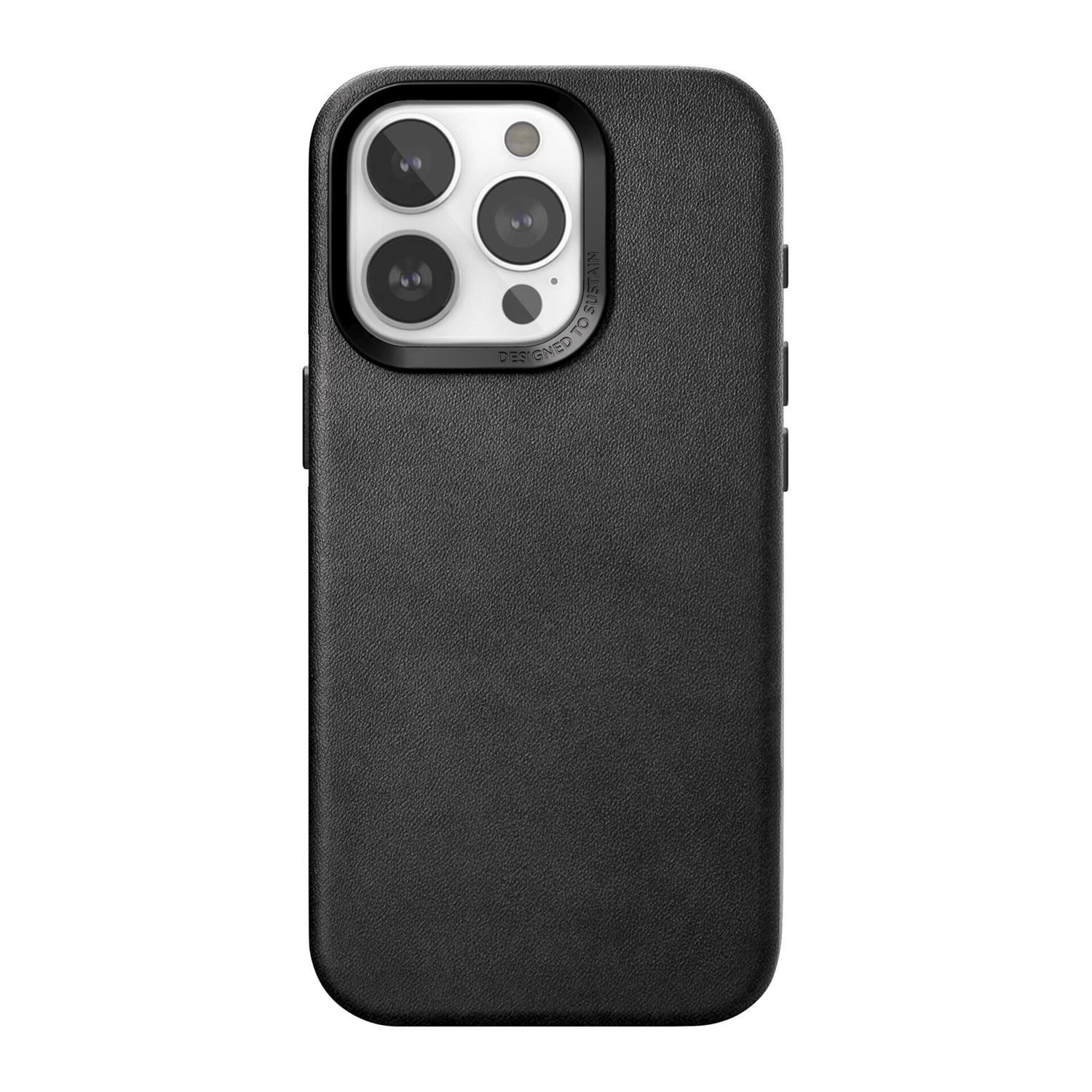 Woodcessories Bio Leather Case MagSafe für iPhone 15 Pro - Schwarz