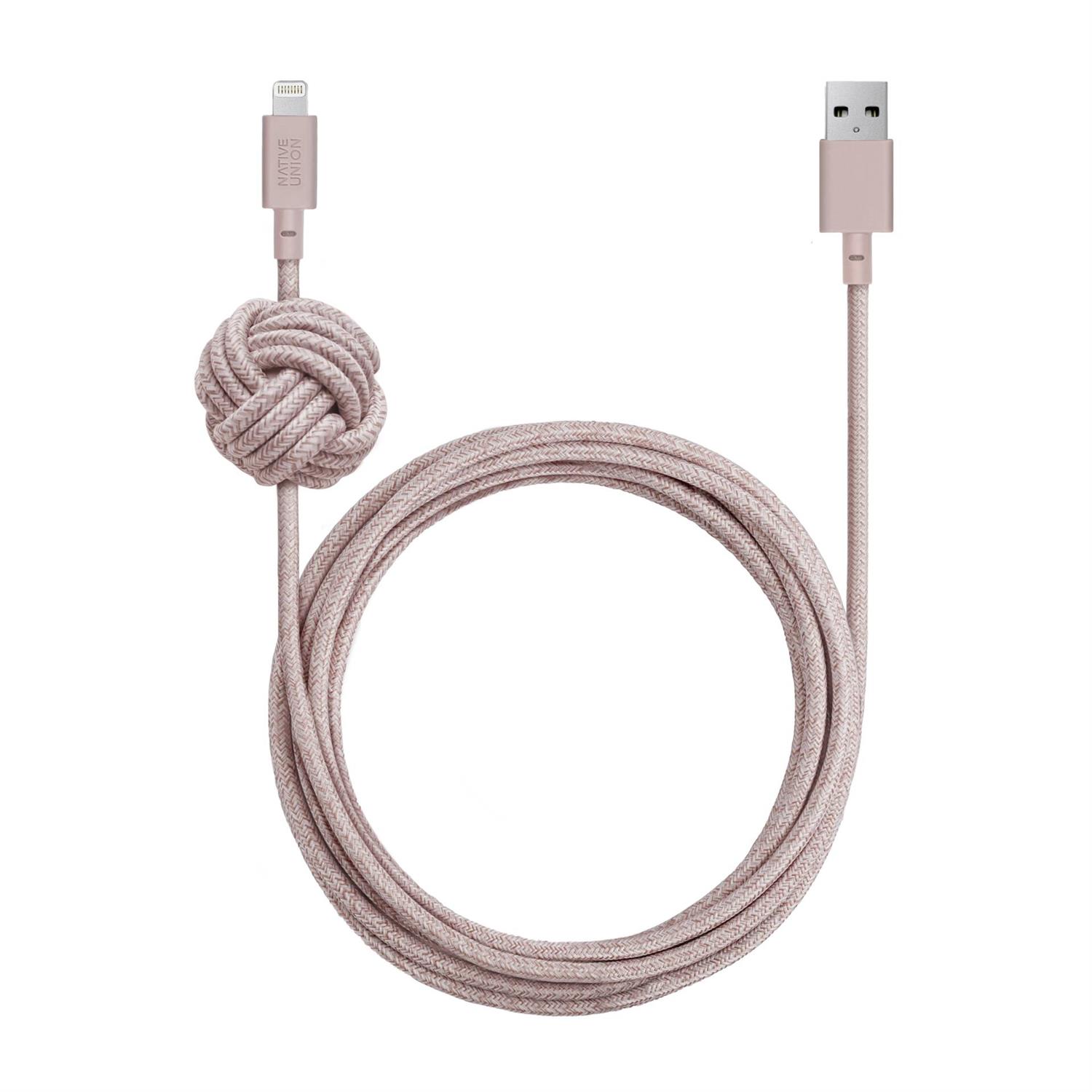 Native Union Night Cable USB-A auf Lightning 3m - Rose