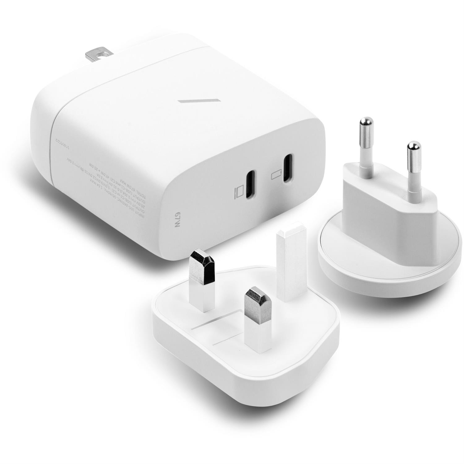 Native Union 67W Dual USB-C Fast GaN PD Wall Charger in Weiss