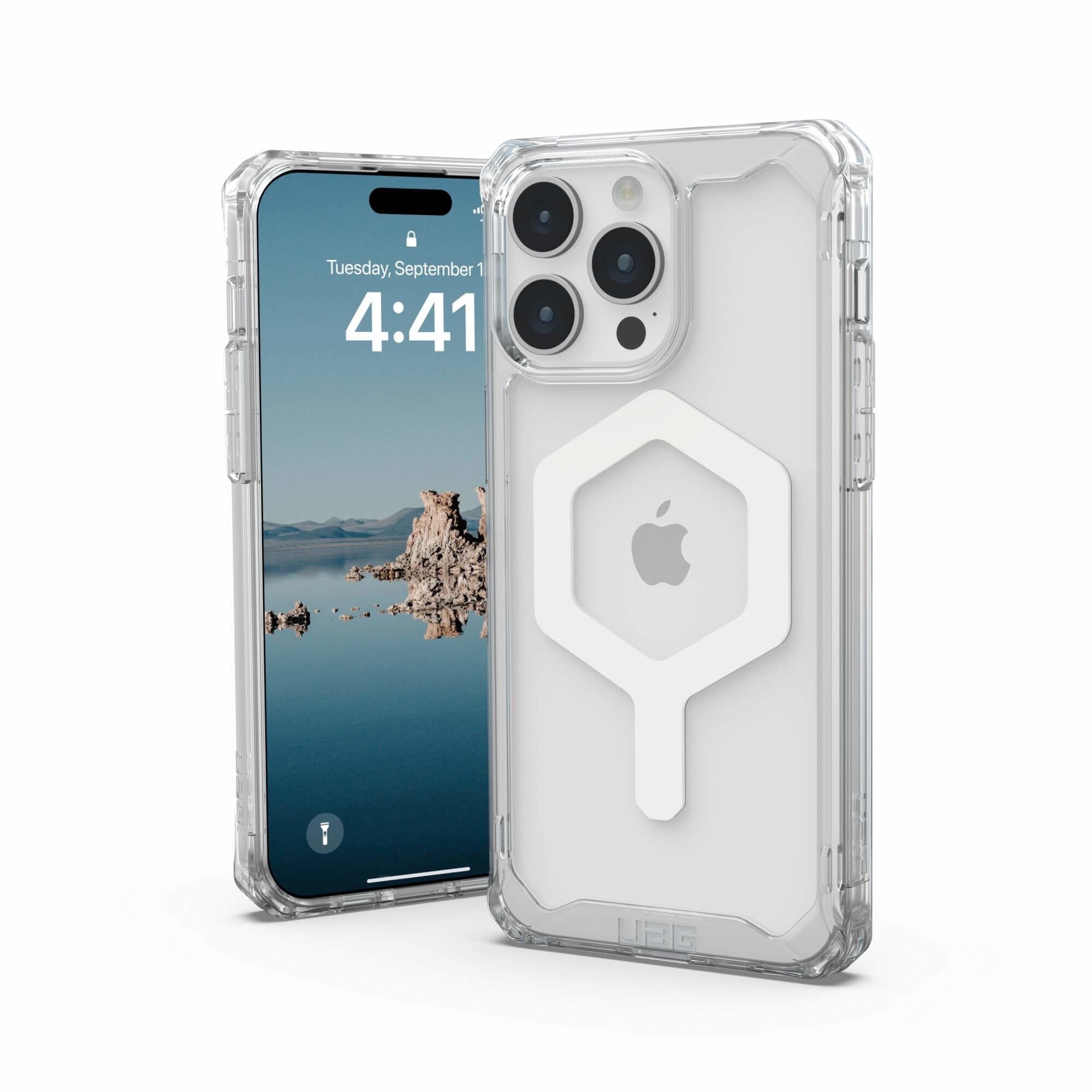 Urban Armor Gear UAG Plyo MagSafe Case für iPhone 15 Pro Max - Ice (Transparent) / Weiss
