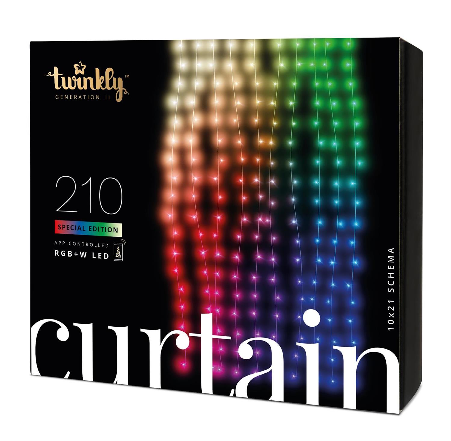 twinkly Smarter Lichter-Vorhang CURTAIN mit 210 5mm LED RGBW 