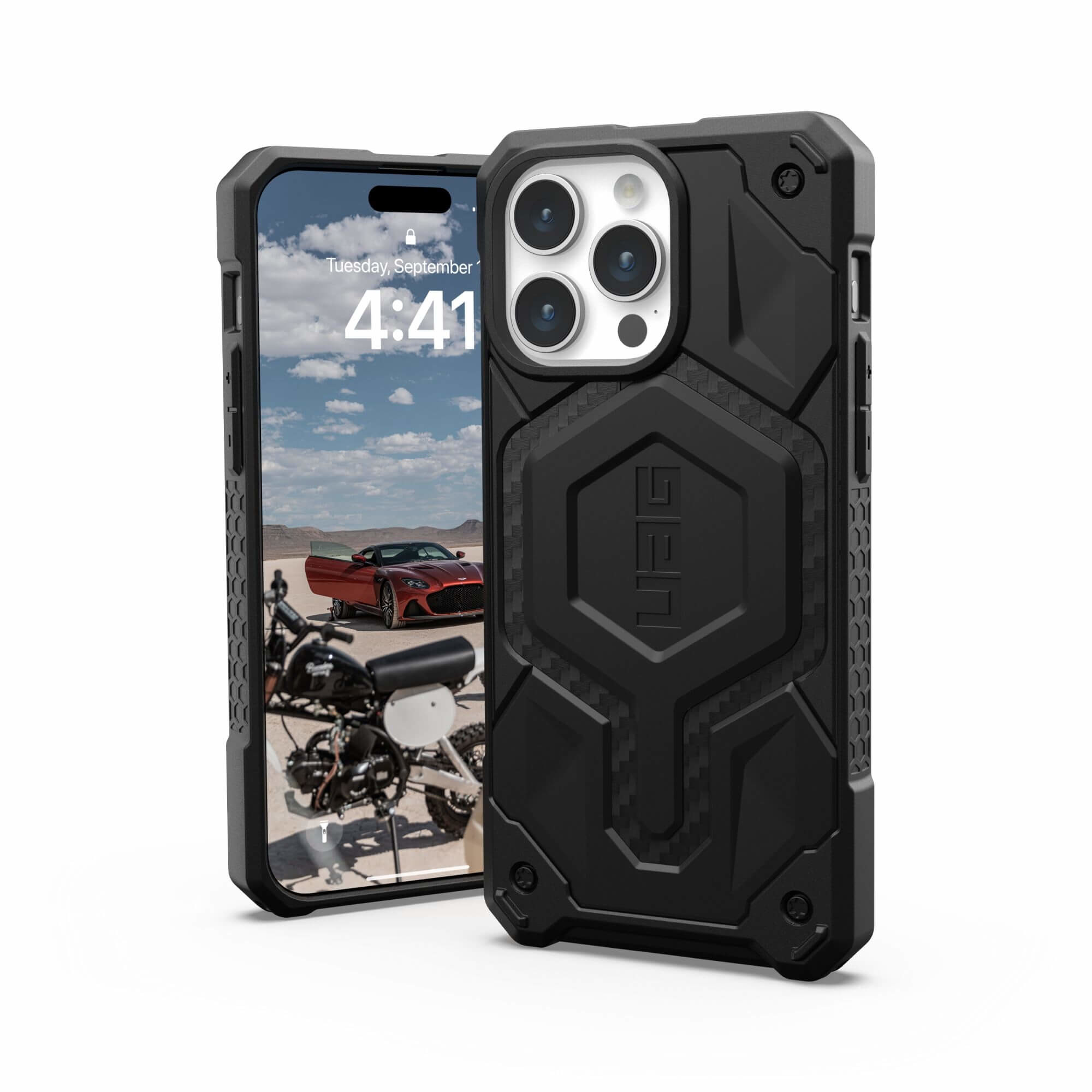 Urban Armor Gear UAG Monarch Pro MagSafe Case für iPhone 15 Pro Max - Carbon Fiber Schwarz