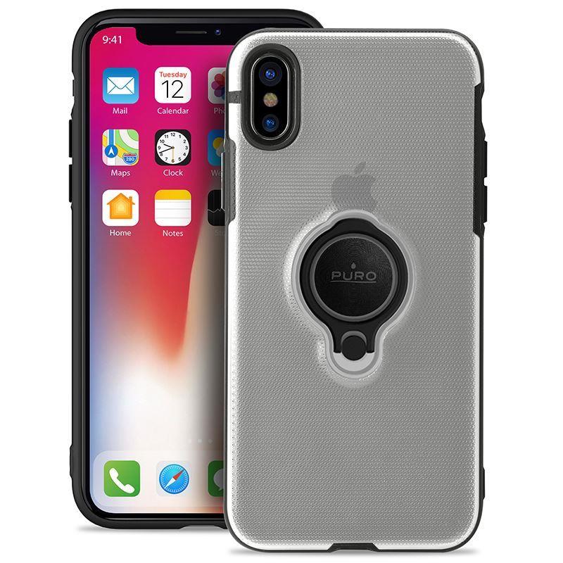 Puro Magnet Ring Cover Silikon Case - Apple iPhone X, Xs - Transparent