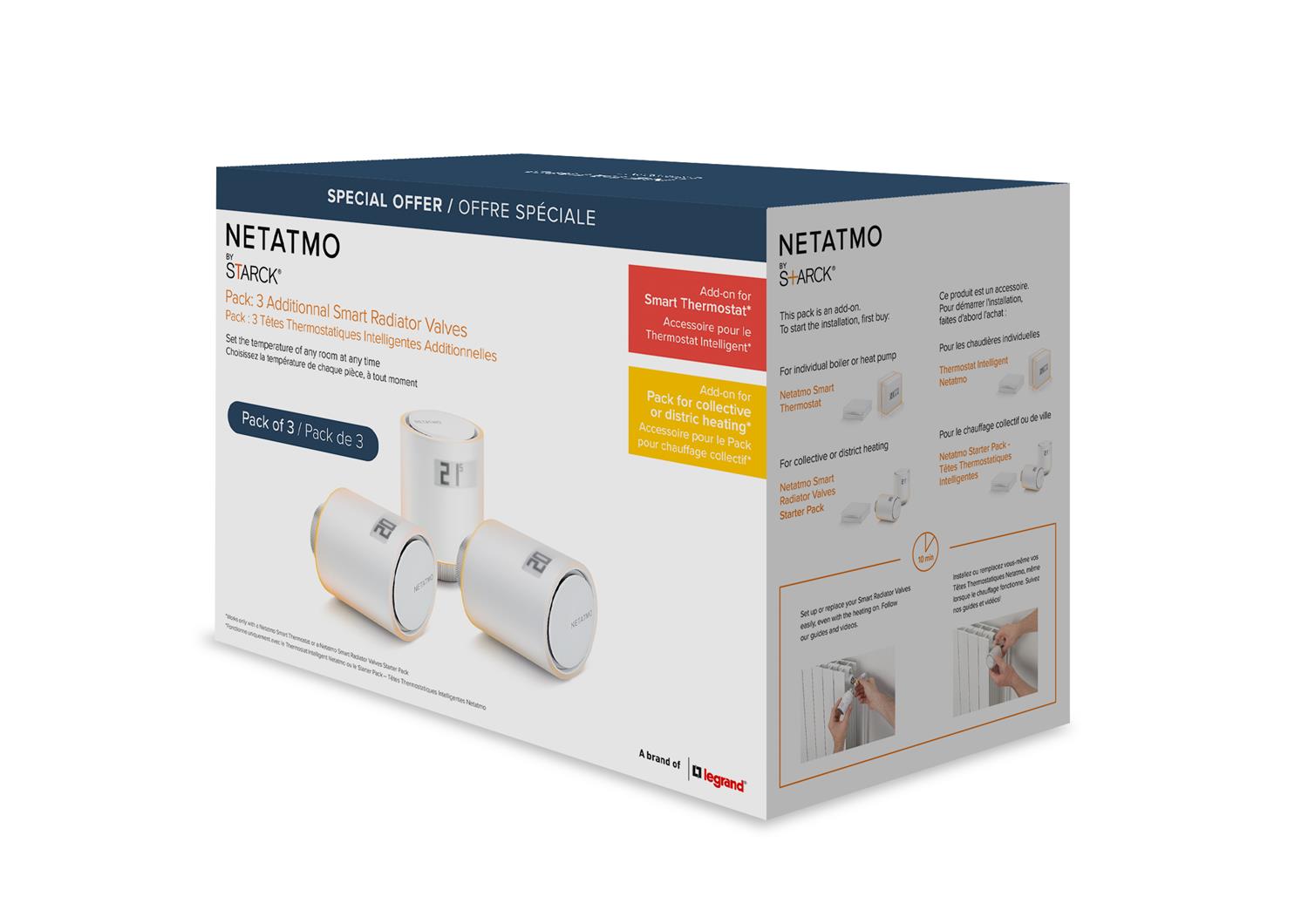 Netatmo Heizkörperthermostat 3-Pack Bundle (Netatmo Relay vorausgesetzt)