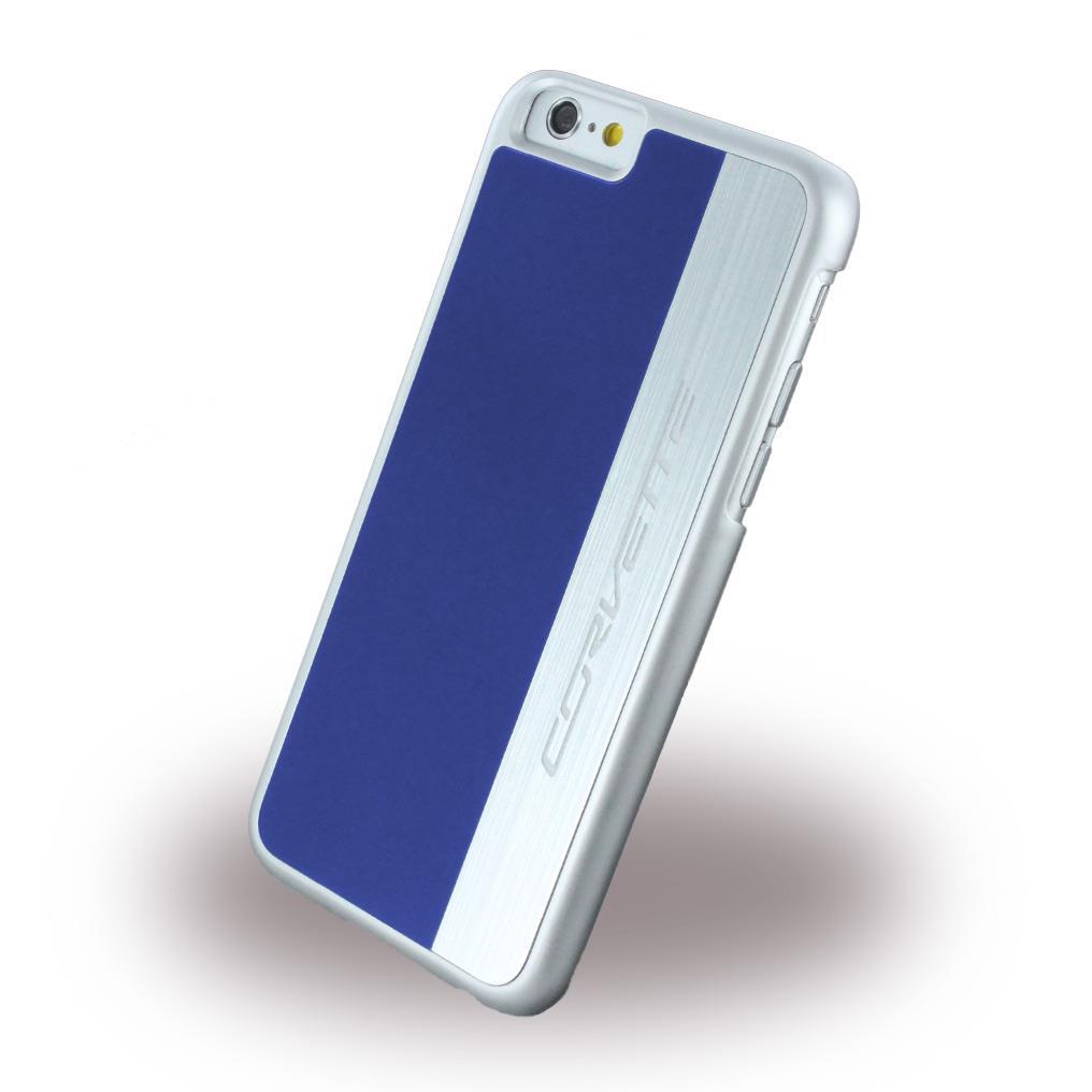 Corvette Silver Brushed Aluminium Hard Cover für Apple iPhone 6/6s - Blau