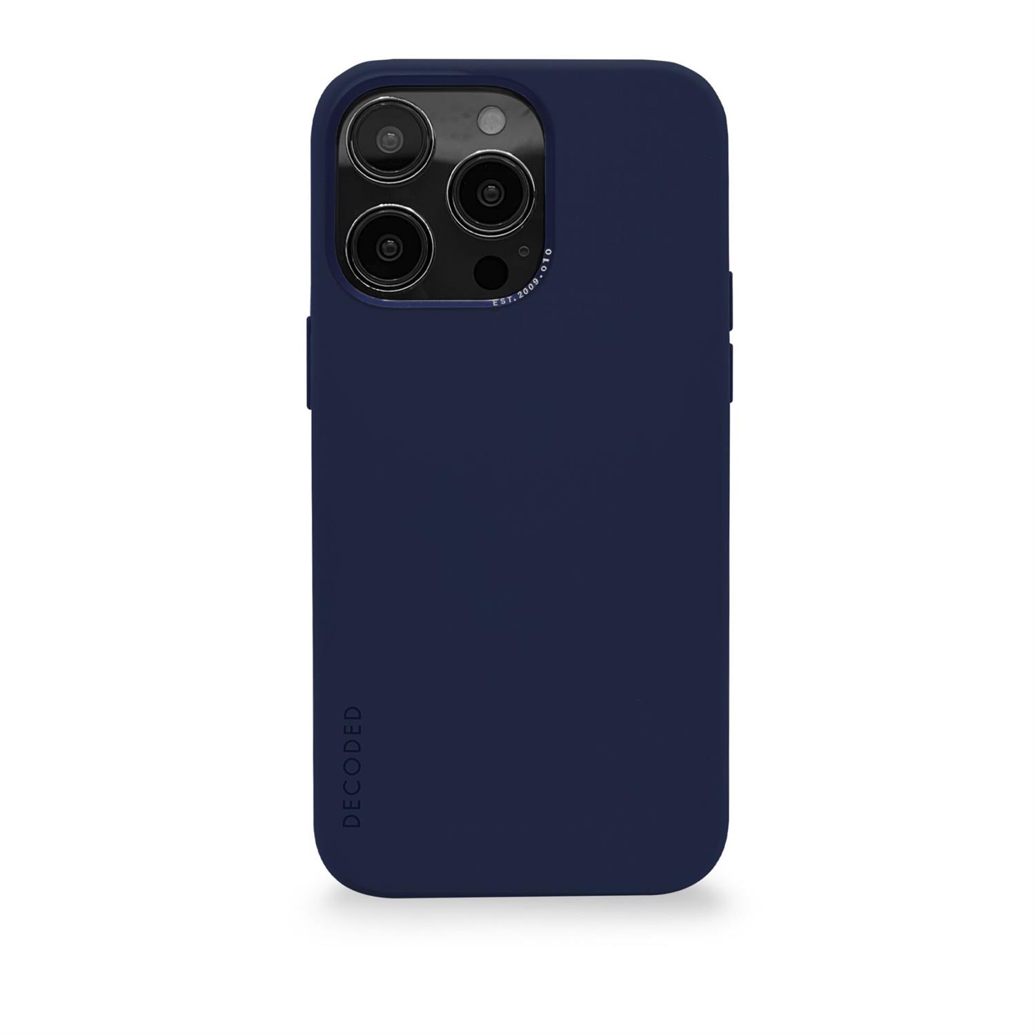 Decoded AntiMicrobial Silicone Backcover für iPhone 14 Pro - Navy Peony