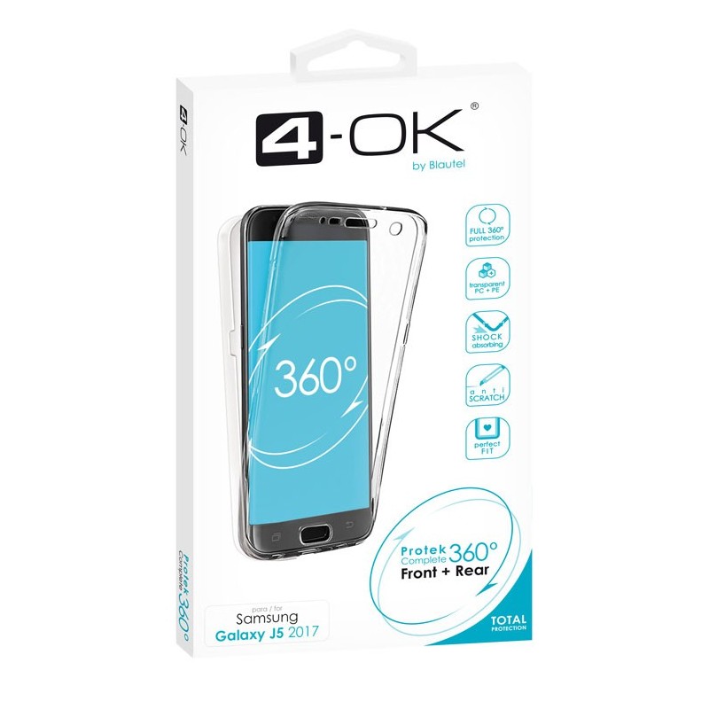 4-OK 360 Protek Case für Samsung Galaxy J5 (2017) - Transparent