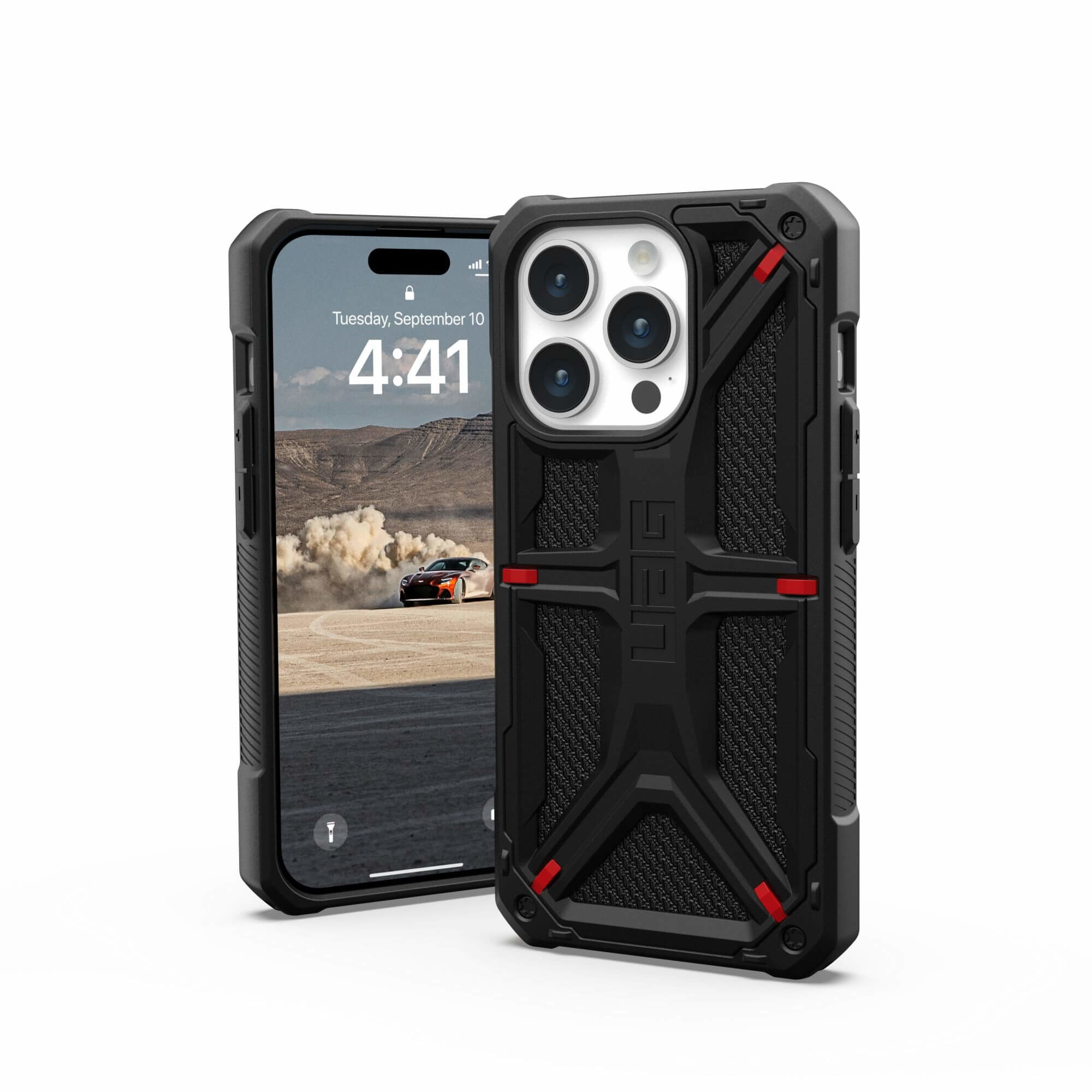 Urban Armor Gear UAG Monarch Case für iPhone 15 Pro - Schwarz Kevlar