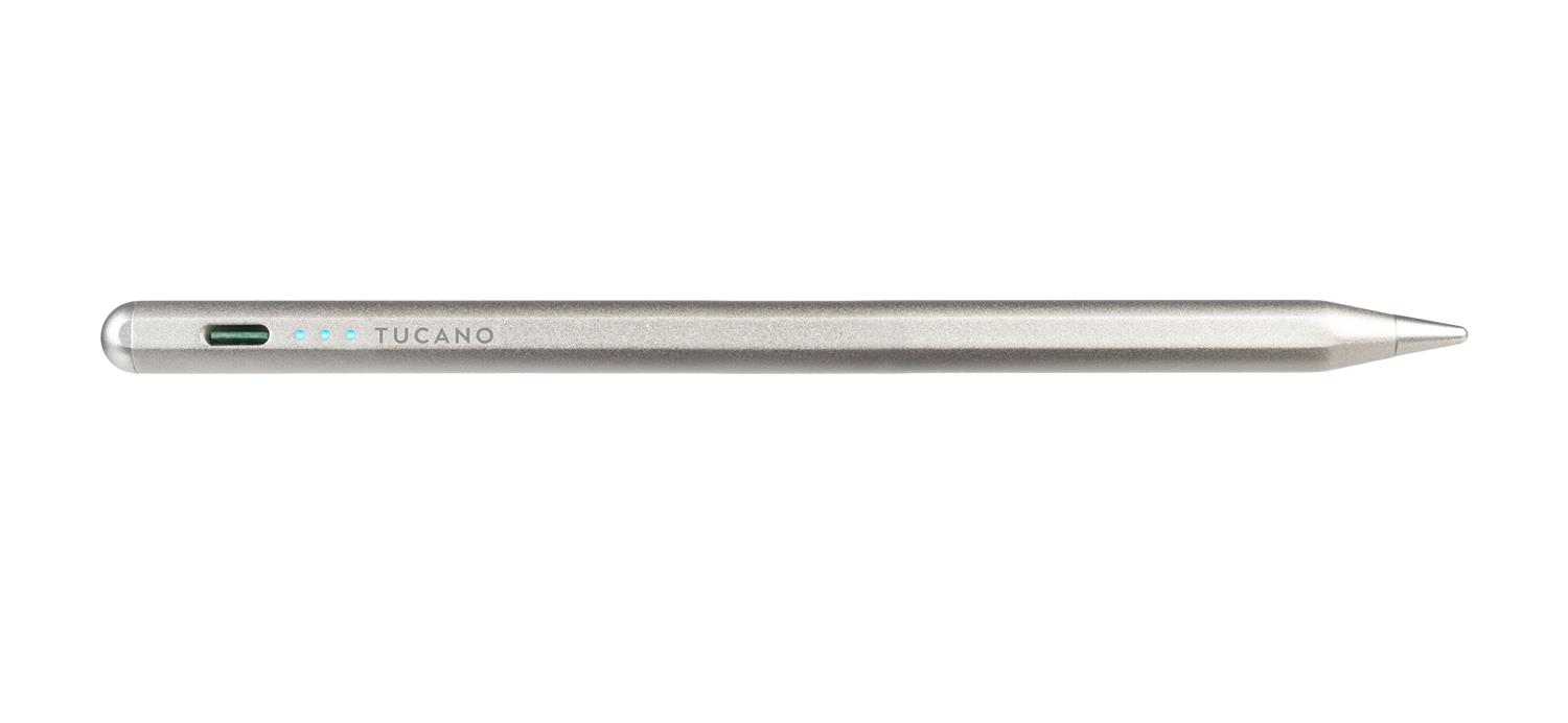 Tucano Active Stylus Pen USB-C für iPad mit Handballenerkennung, Silber