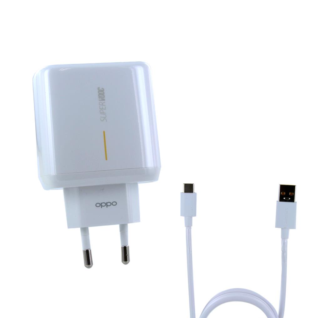 OPPO SuperVooc Schnellladegerät + Kabel USB Typ-C - 6.5A - Weiss