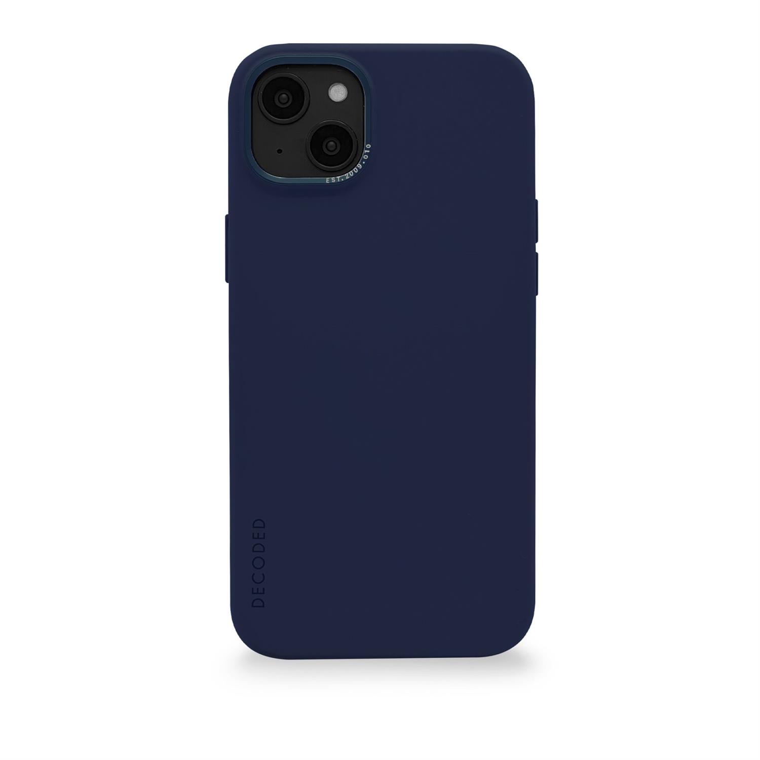 Decoded AntiMicrobial Silicone Backcover für iPhone 14 - Navy Peony (Blau)