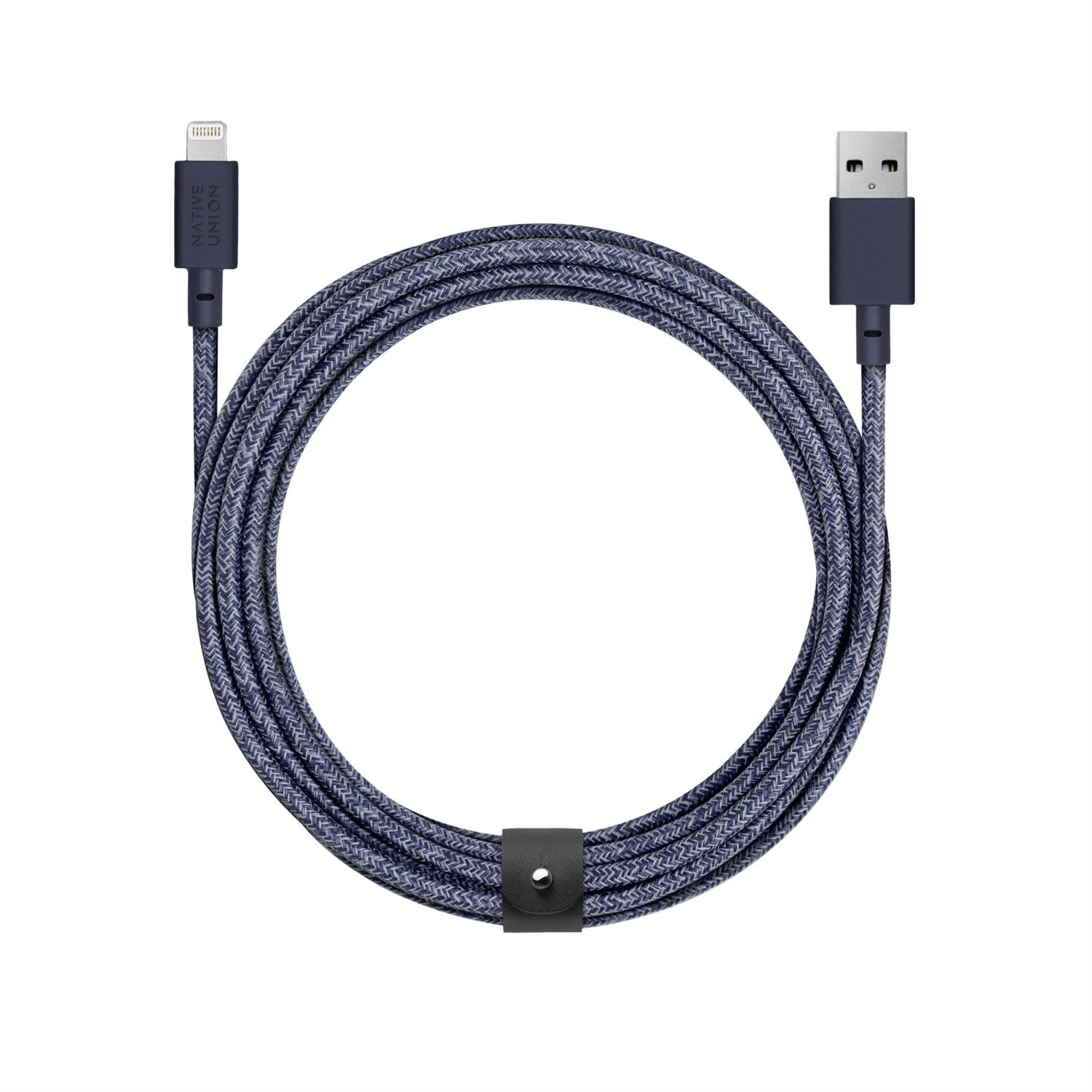 Native Union Belt Cable USB-A to Lightning 3m - Indigo Blue