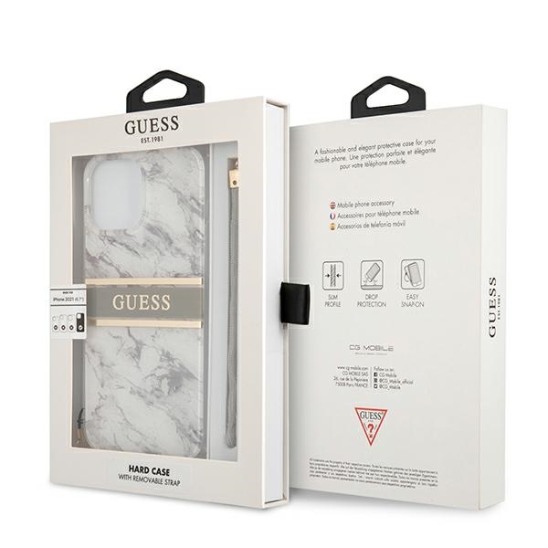 Guess Marble Strap Collection Schutz Hülle für Apple iPhone 13 mini (5.4) - Grau