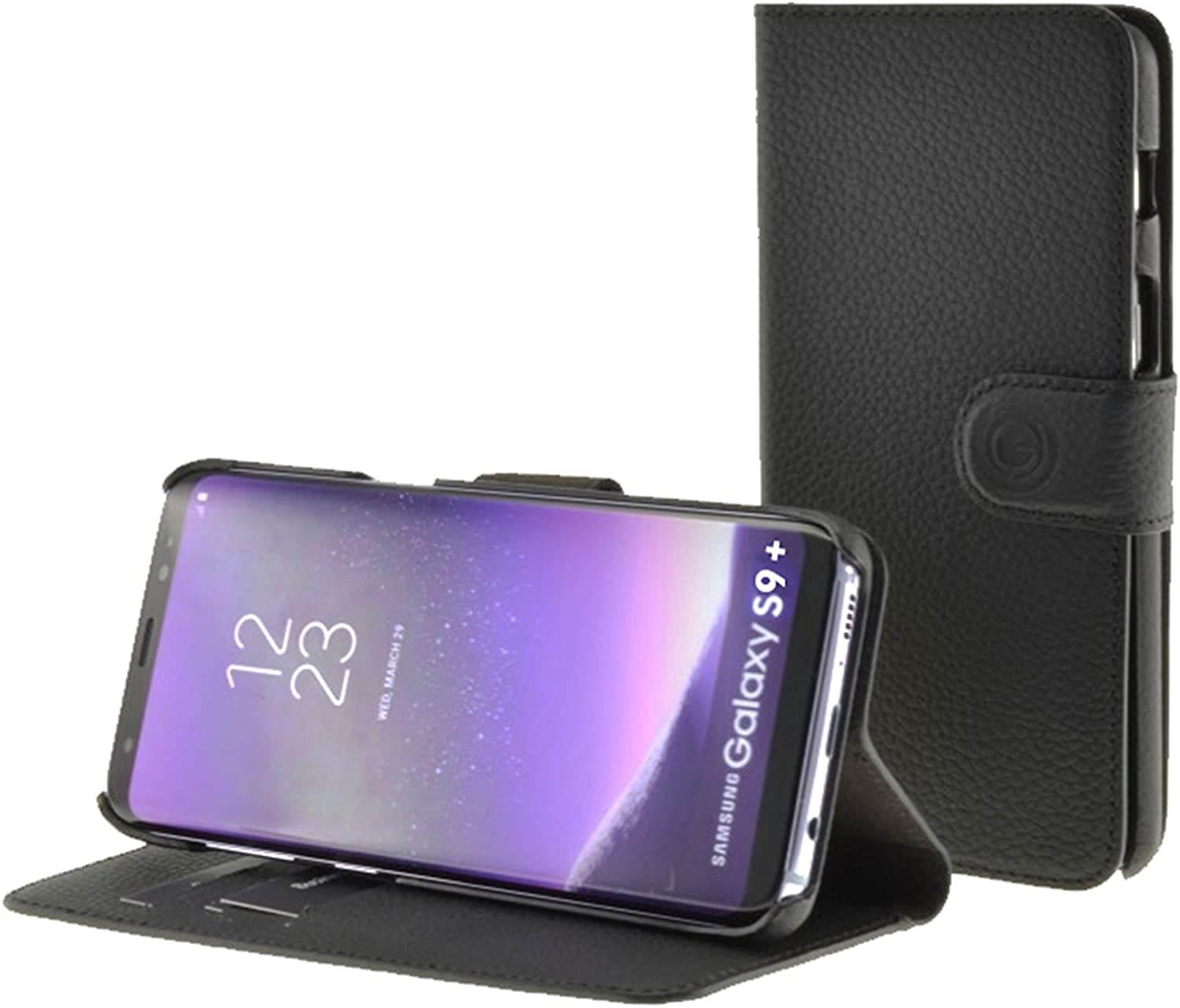 Mike Galeli 2in1 Echtleder Handmade Wallet für Samsung G965F Galaxy S9+ - Schwarz