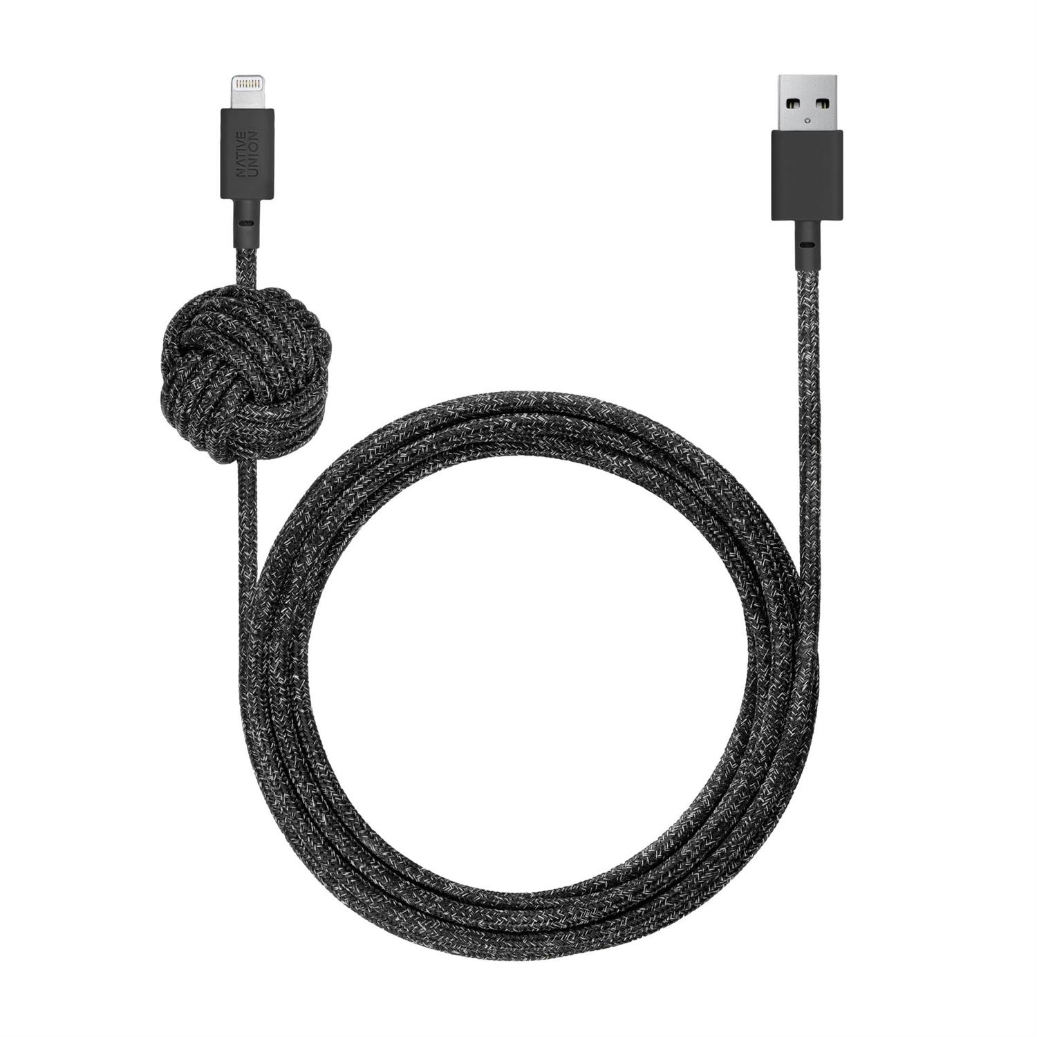 Native Union Night Cable USB-A to Lightning - 3m - Schwarz
