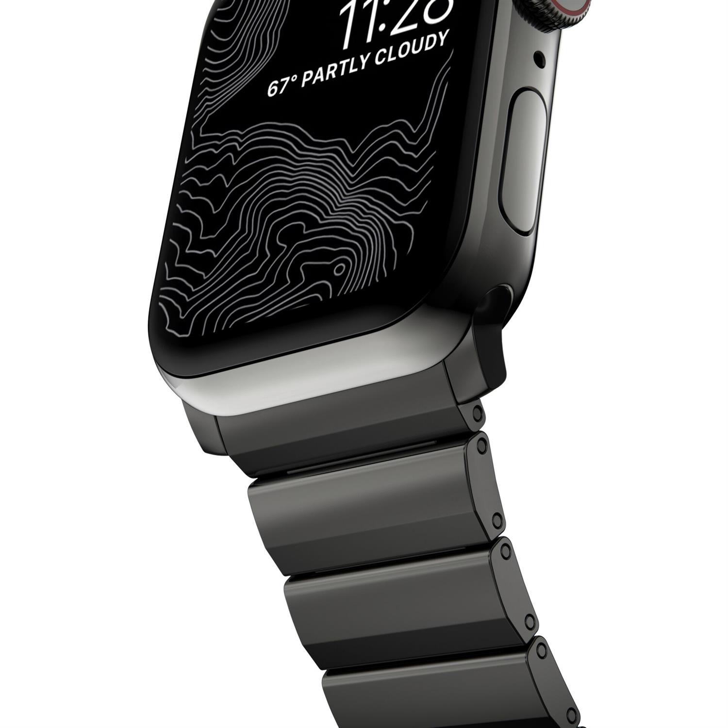 Nomad Strap Stainless Steel V2 Armband für Apple Watch 42/44/45/49 mm - Graphite black (Schwarz)