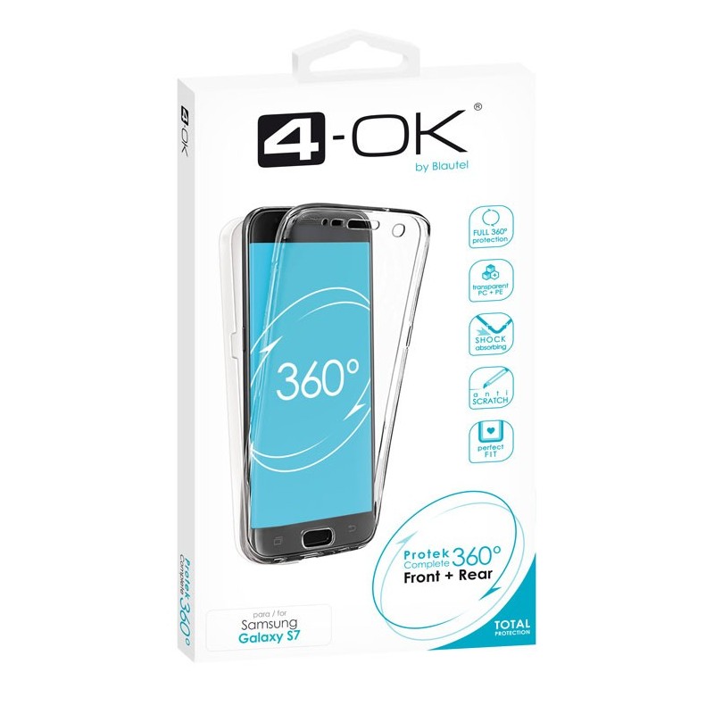 4-OK 360 Protek Case für Samsung Galaxy S7 edge - Transparent