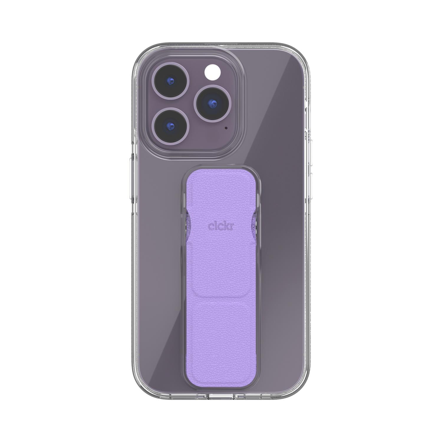 CLCKR Gripcase Clear für iPhone 14 Pro - clear/purple