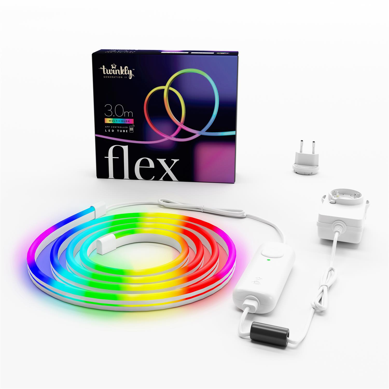 Twinkly Smarter flexibler LED Schlauch FLEX mit RGB LED 3m weiß WiFi Gen II IP20