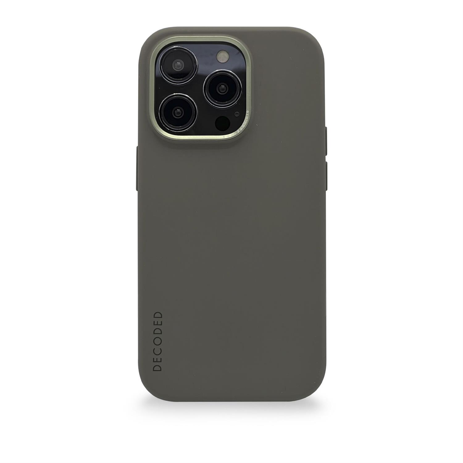 Decoded AntiMicrobial Silicone Backcover für iPhone 14 Pro - Olive