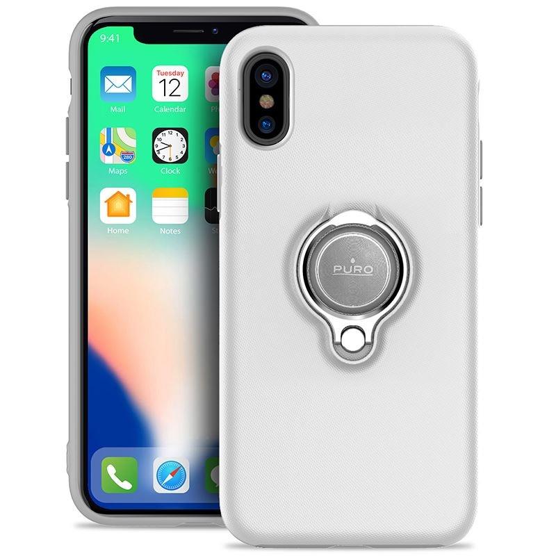 Puro Magnet Ring Cover Silikon Case - Apple iPhone X, Xs - Weiss