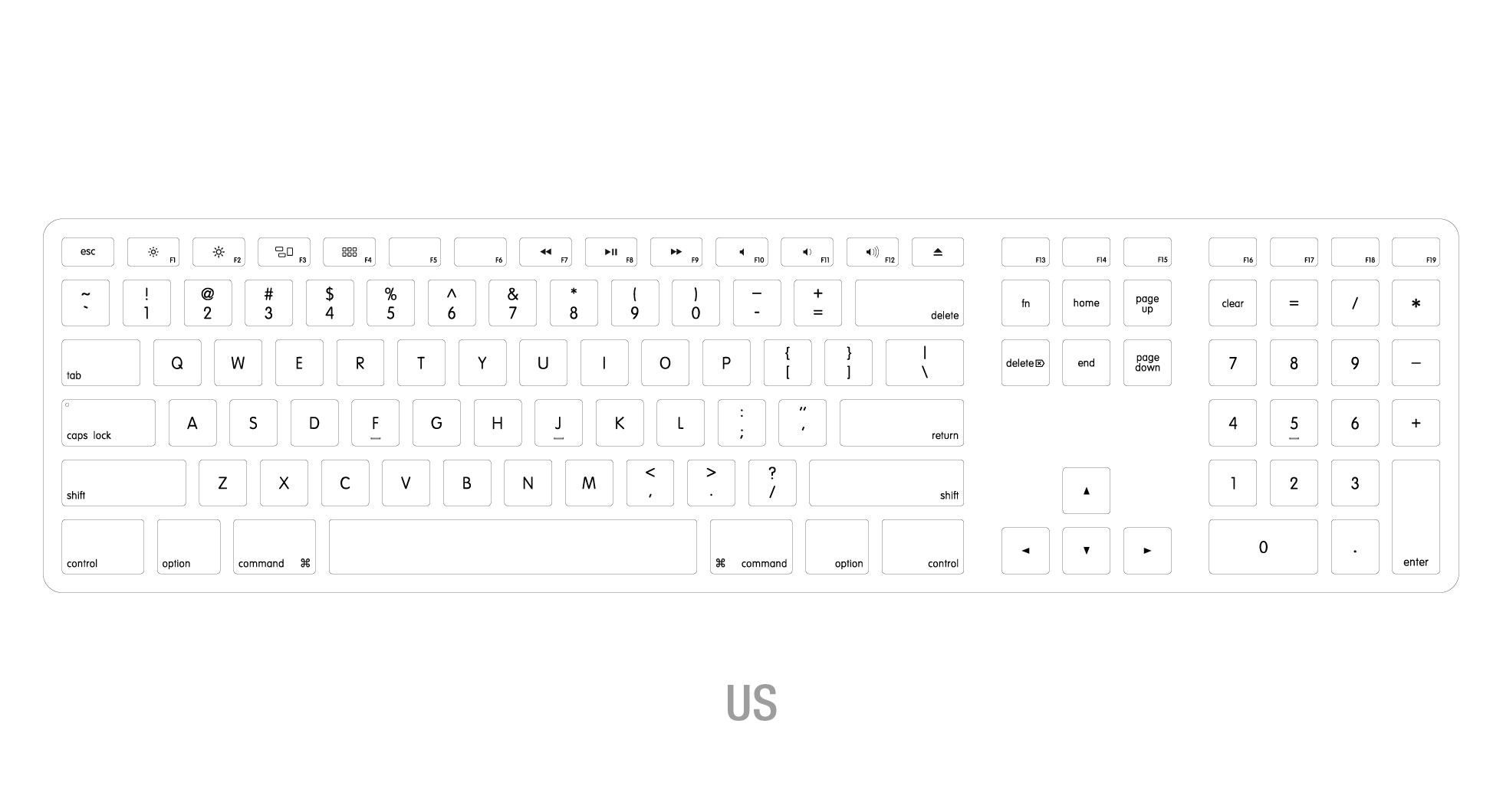 Matias Aluminium Erweiterte USB Tastatur US-Layout für Mac OS