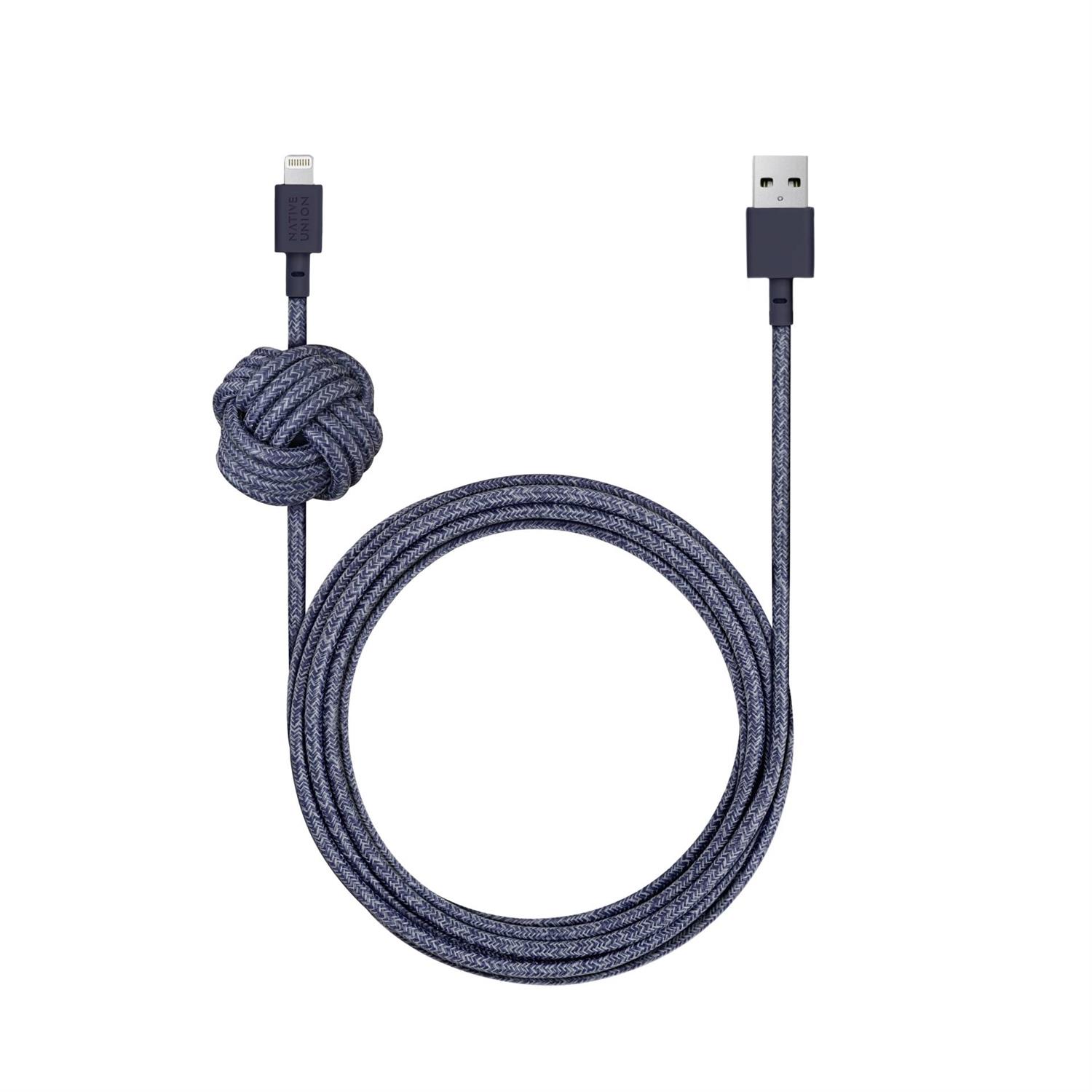 Native Union Night Cable USB-A to Lightning 3m - Indigo Blue