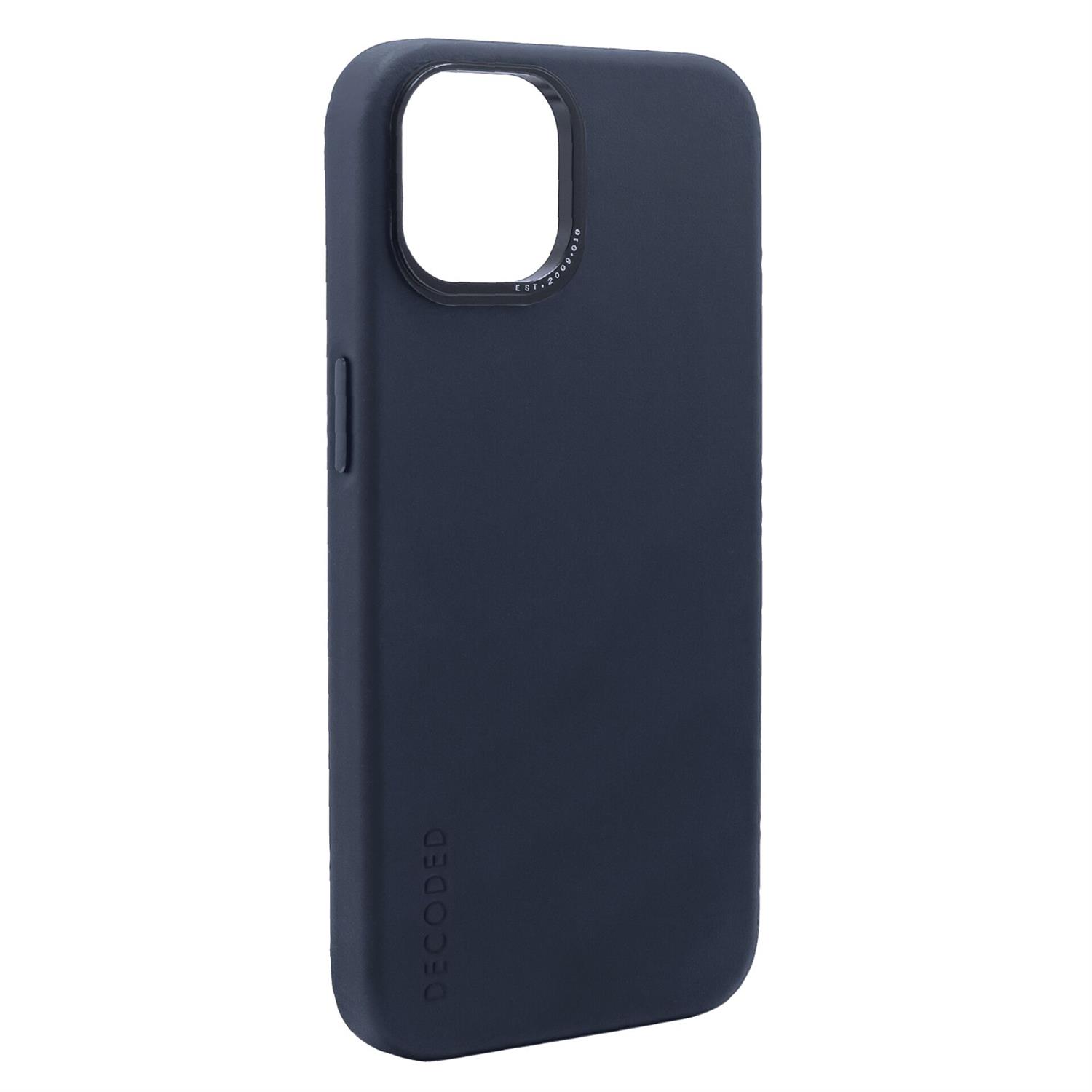 Decoded Leather Backcover für iPhone 14 - Steel Blue
