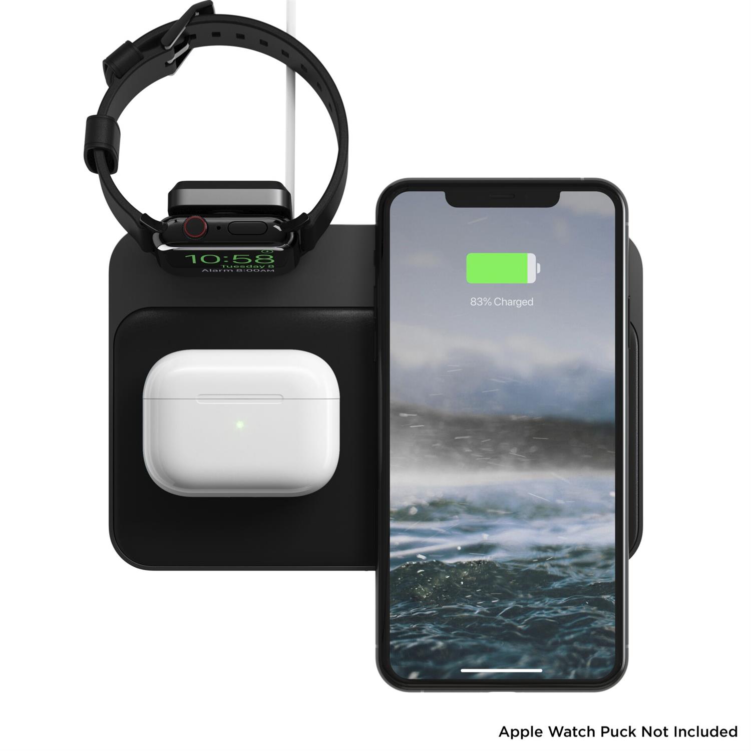 Nomad Base Station Hub Apple Watch ohne Connector MagSafe, Ladestation - Schwarz