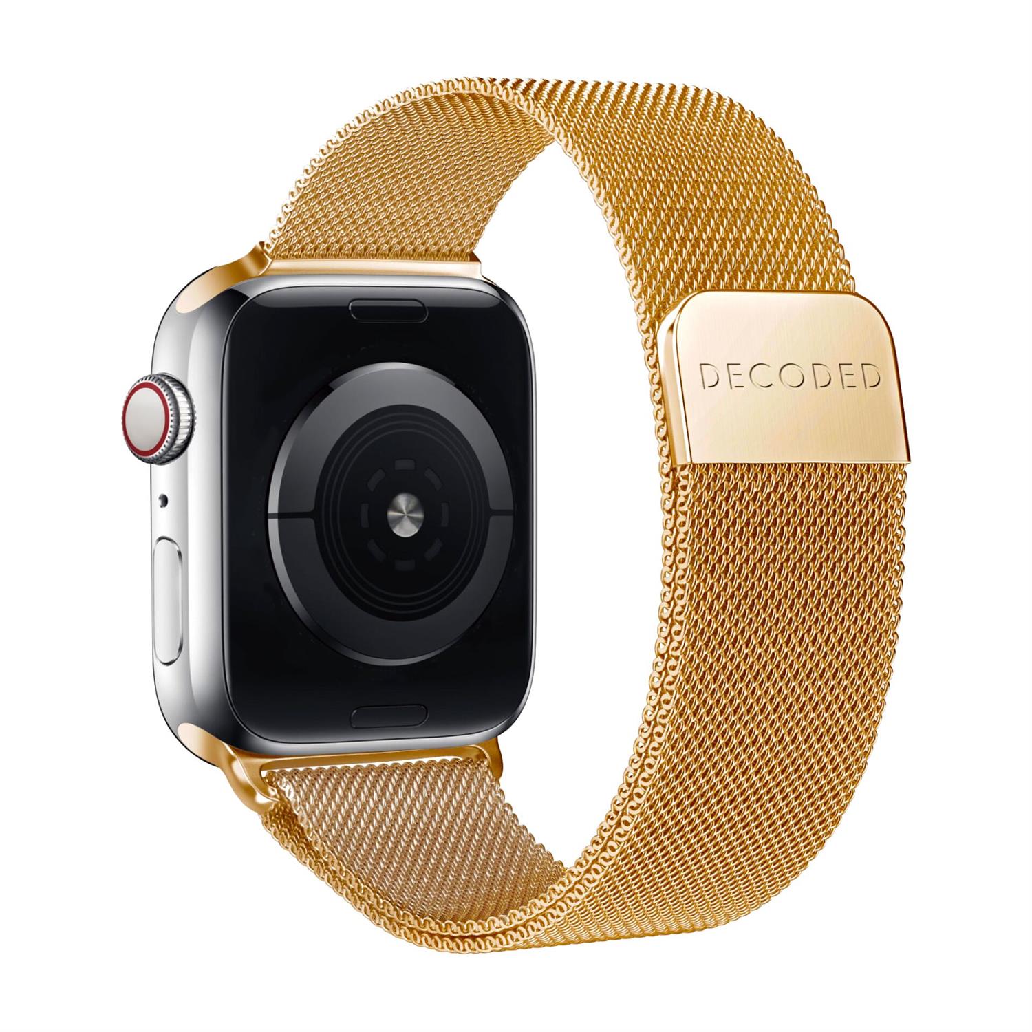 Decoded Milanaise Traction Strap Armband in Shiny Gold für Apple Watch 38/40/41mm