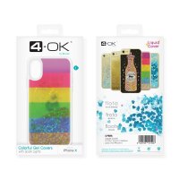 4-OK LIQUID Cover für Apple iPhone X/Xs - Regenbogen