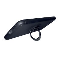 4-OK Ring Metal Silikon Schutz Hülle für Apple iPhone X/Xs - Schwarz