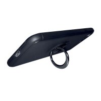 4-OK Ring Metal Silikon Schutz Hülle für Apple iPhone X/Xs - Schwarz