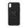 4-OK Ring Metal Silikon Schutz Hülle für Apple iPhone X/Xs - Schwarz