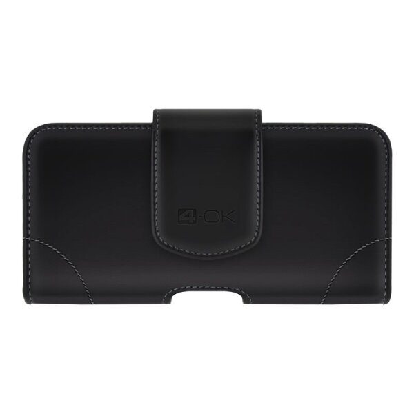 4-OK U-Line Handy Etui mit Gürtelclip und Gürtelschlaufe - Schwarz (M)