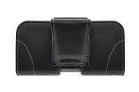 4-OK U-Line Handy Etui mit Gürtelschlaufe und Gürtelclip - Schwarz (XL)