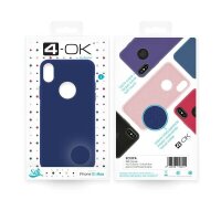 4-OK Silk Cover für Apple iPhone XS Max mit Samt-Innenfutter - Cobalt Blau