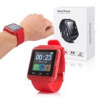 Sport Smart Watch U8 mit Anrufannahme, Nachrichtenanzeige usw. - Rot