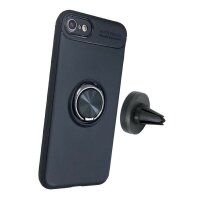 4-OK Ring Metal Silikon Schutz Hülle für Apple iPhone X/Xs - Rot
