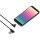 4-OK Loove T-Type Cable USB 2.4 A auf USB-Micro Lade-/Datenkabel 1m - Schwarz