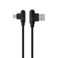 4-OK Loove T-Type Cable USB 2.4 A auf USB-C Lade-/Datenkabel 1m - Schwarz