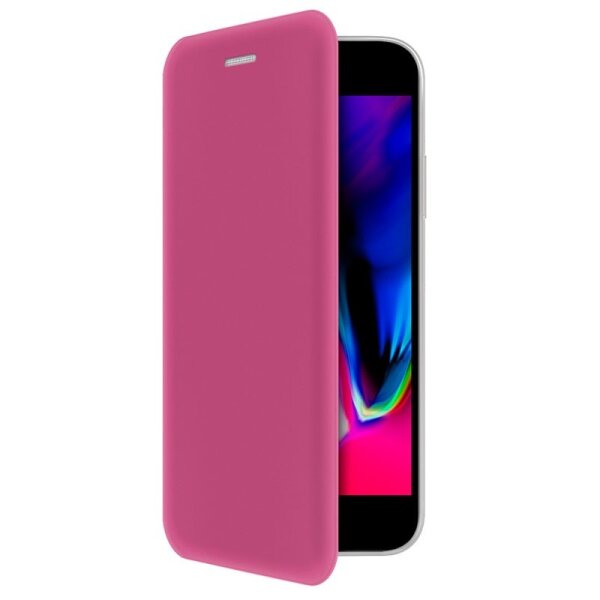 4-OK Book Shell Schutz Etui mit Magnetverschluss für Apple iPhone 7 / 8 /SE (2020) - Pink