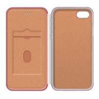 4-OK Book Shell Schutz Etui mit Magnetverschluss für Apple iPhone 7 / 8 /SE (2020) - Pink