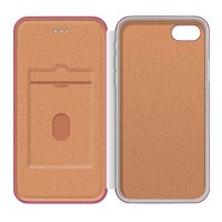 4-OK Book Shell Schutz Etui mit Magnetverschluss für Apple iPhone 7 / 8 /SE (2020) - Pink