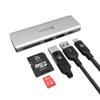ADAM elements CASA Hub 5E 5-in-1 für Apple MacBook & USB-C Notebooks - grau