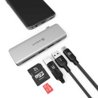 ADAM elements CASA Hub 5E 5-in-1 für Apple MacBook & USB-C Notebooks - grau