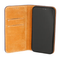 Leder Schutz Etui im Buch-Style mit Kartenfächer und Standfunktion für Samsung Galaxy A10E - Blau