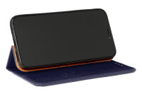 Leder Schutz Etui im Buch-Style mit Kartenfächer und Standfunktion für Samsung Galaxy A10E - Blau
