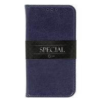 Leder Schutz Etui im Buch-Style mit Kartenfächer und Standfunktion für Samsung Galaxy A10E - Blau