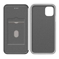 4-OK Book Shell Schutz Etui mit Magnetverschluss für Apple iPhone 11 Pro Max - Schwarz